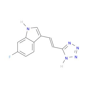 Fc1ccc2c(c1)[nH]cc2/C=C/c1n[nH]nn1