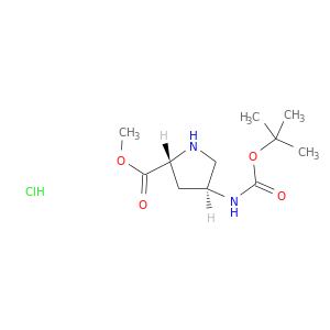 COC(=O)[C@@H]1NC[C@H](C1)NC(=O)OC(C)(C)C.Cl