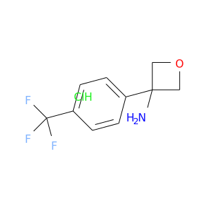 FC(c1ccc(cc1)C1(N)COC1)(F)F.Cl